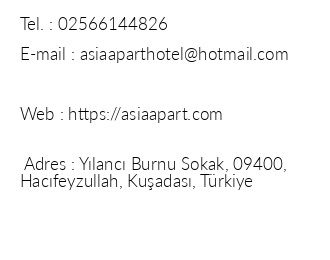 Asia Apart Otel iletiim bilgileri